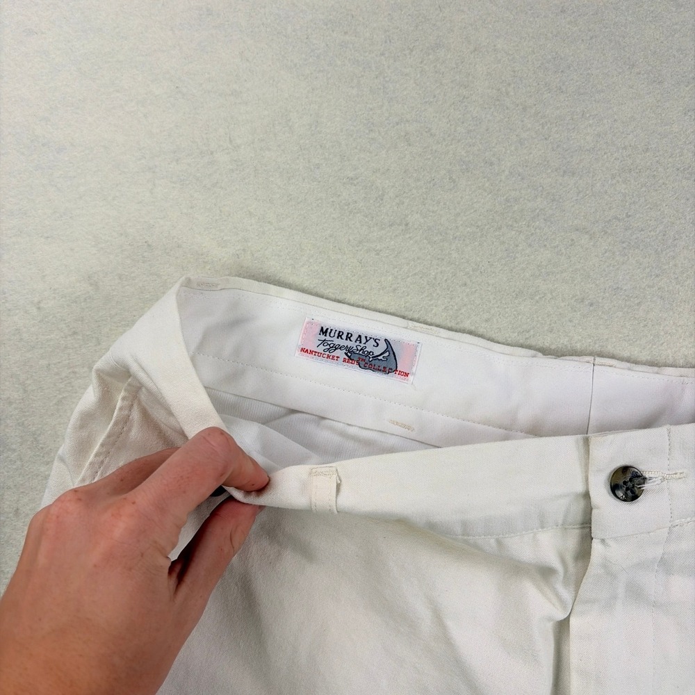 Murrays Toggery Shop Nantucket Reds White Cotton Canvas Shorts Mens 36 - Picture 2 of 9